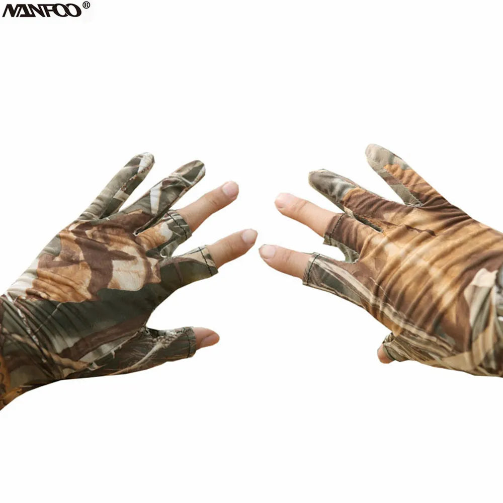 Breathable Fingerless Waterproof Camouflage Hunting Gloves