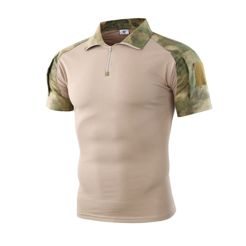 Men's Short Sleeve Camouflage 3/4 Zip