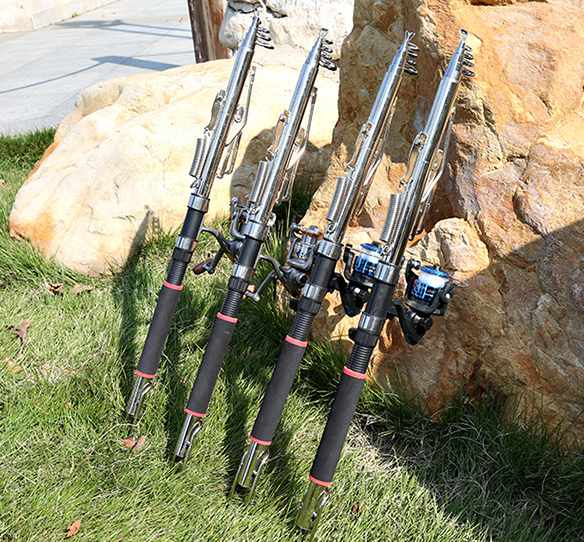 Telescoping Automatic Fishing Rod Reel Set