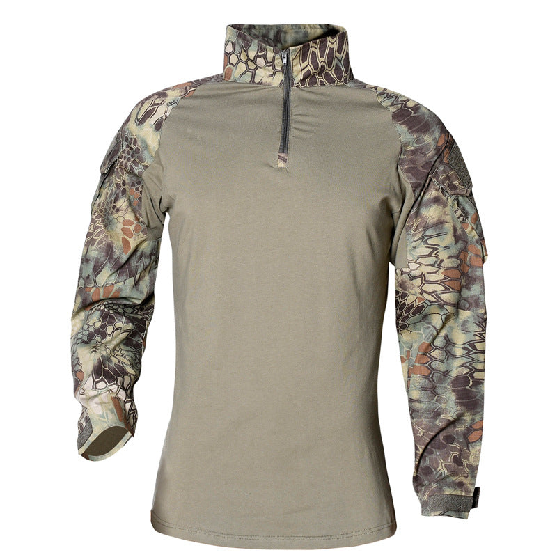 Camouflage 3/4 Zip Long-Sleeved Quick-Drying Pullover