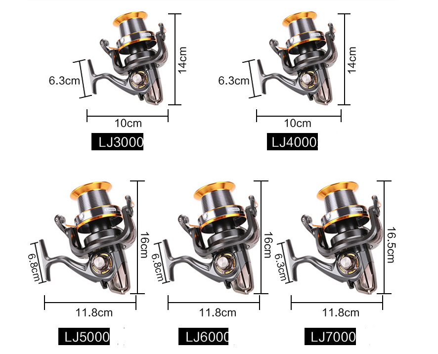 LJ9000 Large Capacity Spin Cast Fishing Reel