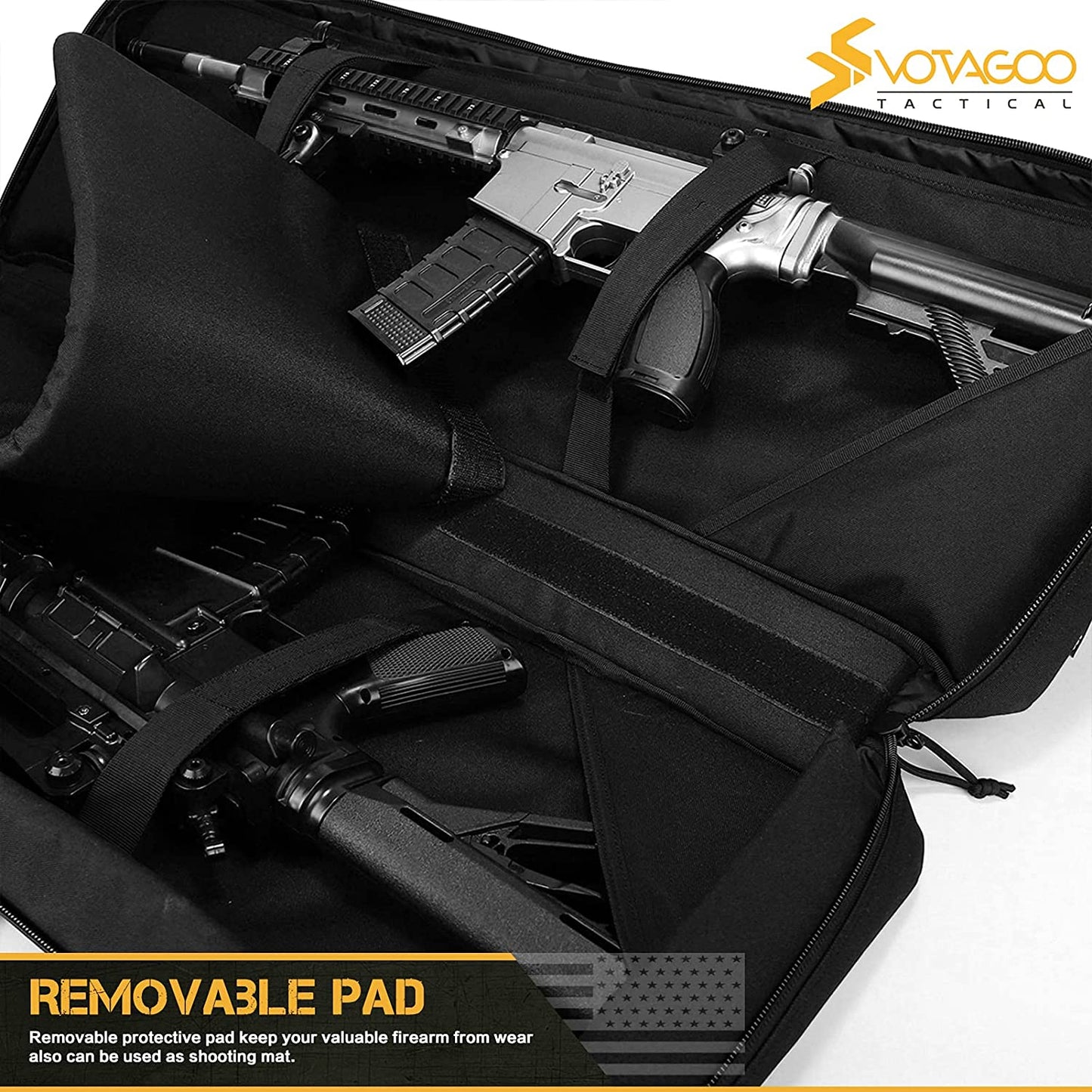 VOTAGOO Double Rifle Shotgun Case With Locks Heavy Duty