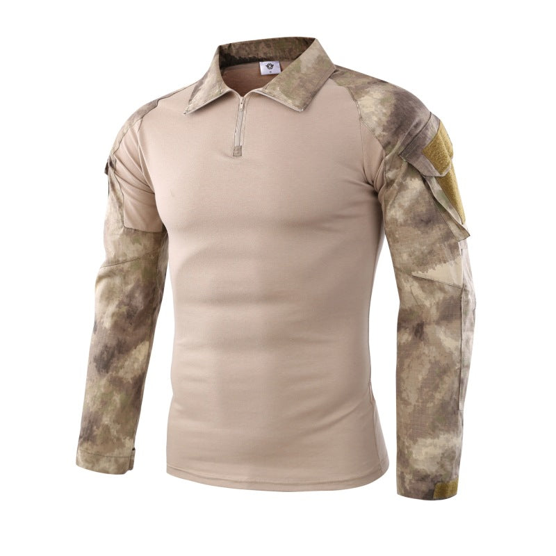 Camouflage 3/4 Zip Long-Sleeved Quick-Drying Pullover