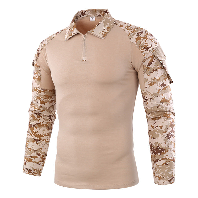 Camouflage 3/4 Zip Long-Sleeved Quick-Drying Pullover