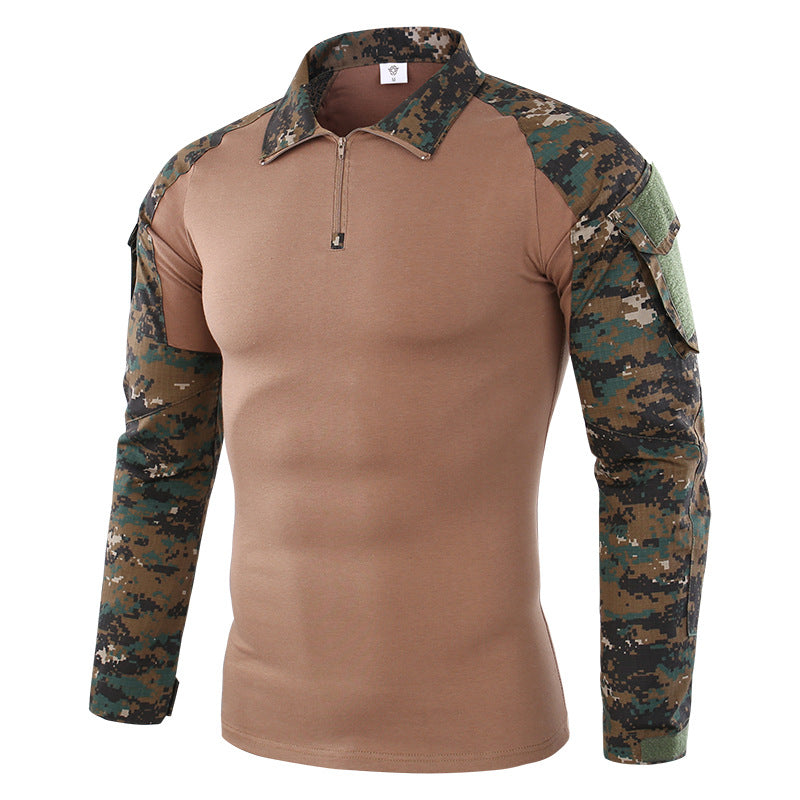 Camouflage 3/4 Zip Long-Sleeved Quick-Drying Pullover