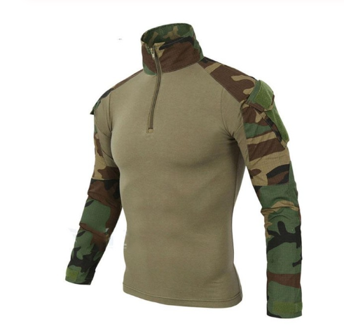 Camouflage 3/4 Zip Long-Sleeved Quick-Drying Pullover