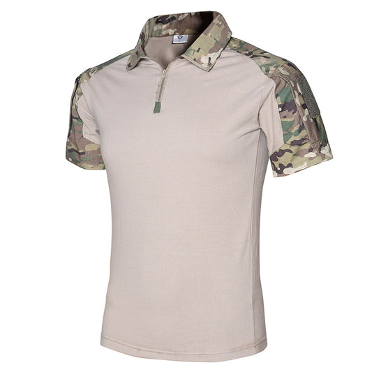 Men's Short Sleeve Camouflage 3/4 Zip