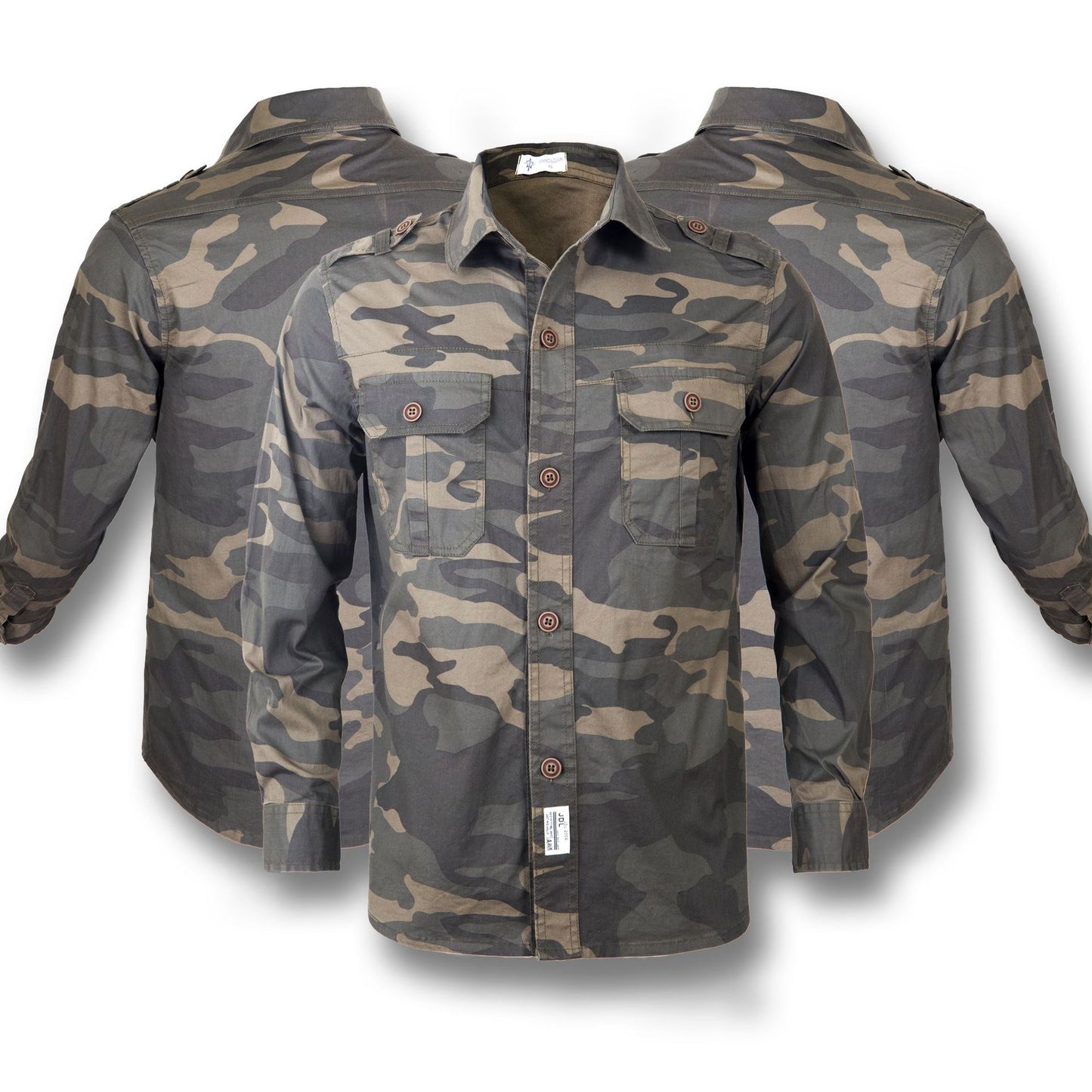 Men's Button Down Long Sleeve Camouflage Shirt