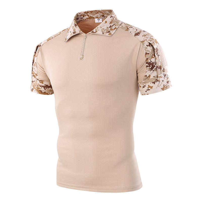 Men's Short Sleeve Camouflage 3/4 Zip