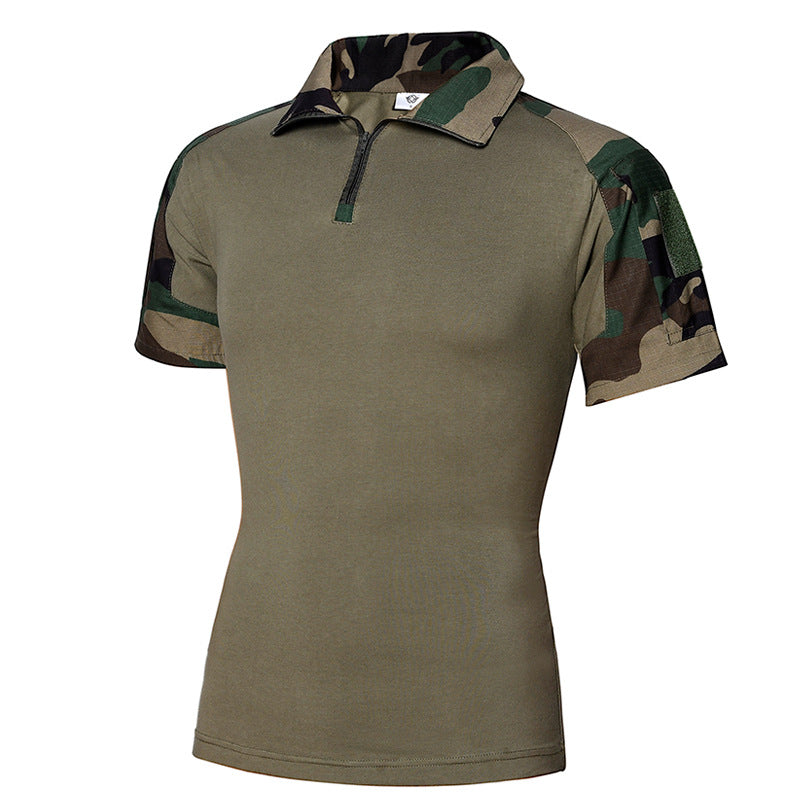 Men's Short Sleeve Camouflage 3/4 Zip