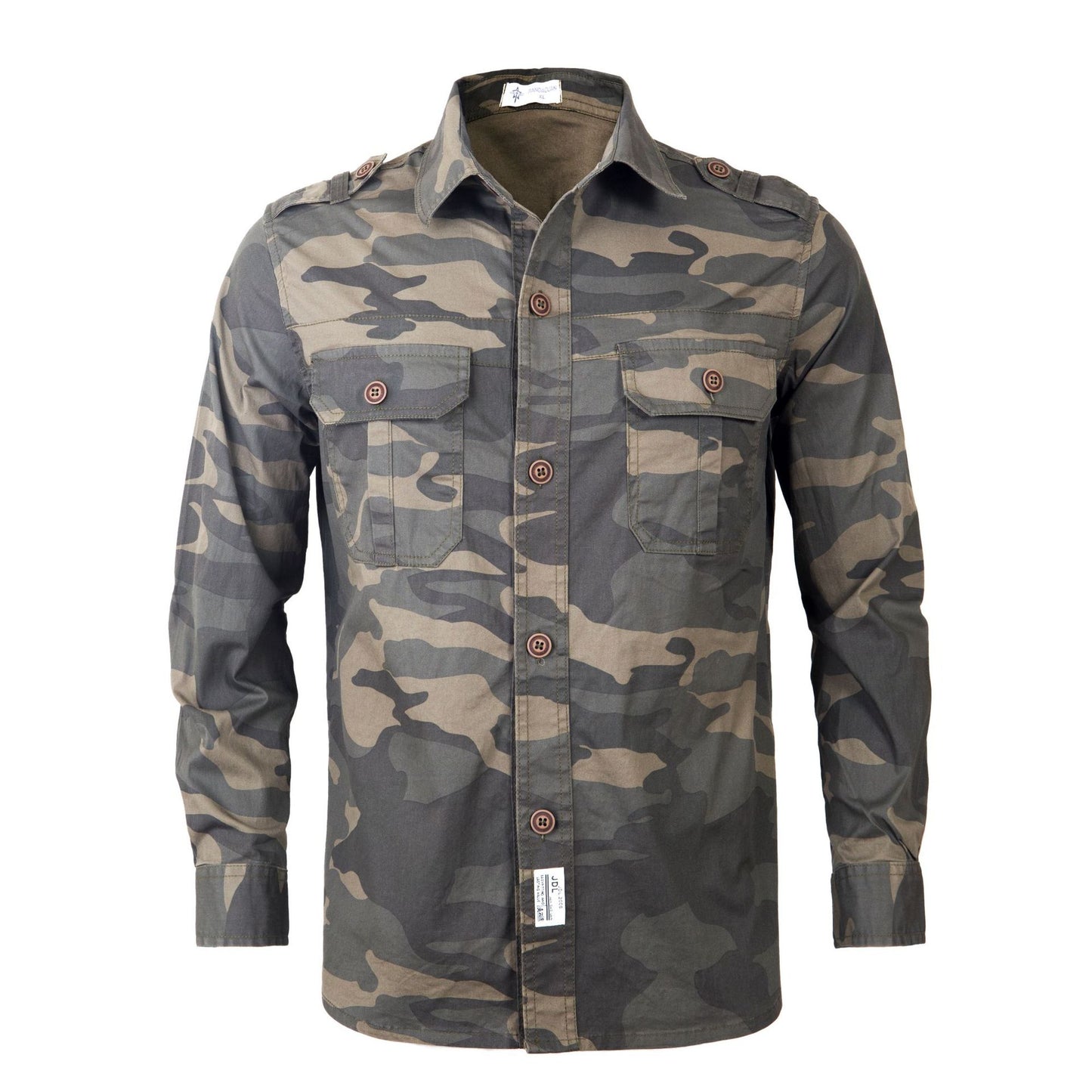 Men's Button Down Long Sleeve Camouflage Shirt