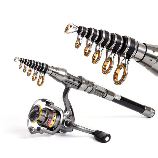 Telescoping Spin Cast Fishing Rod Reel Combo