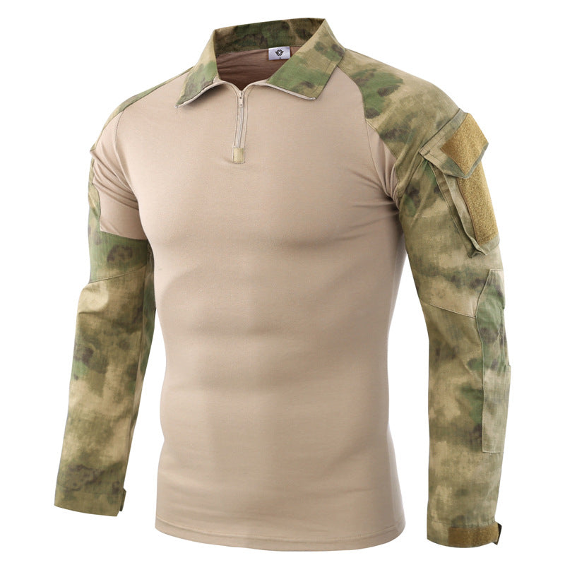 Camouflage 3/4 Zip Long-Sleeved Quick-Drying Pullover