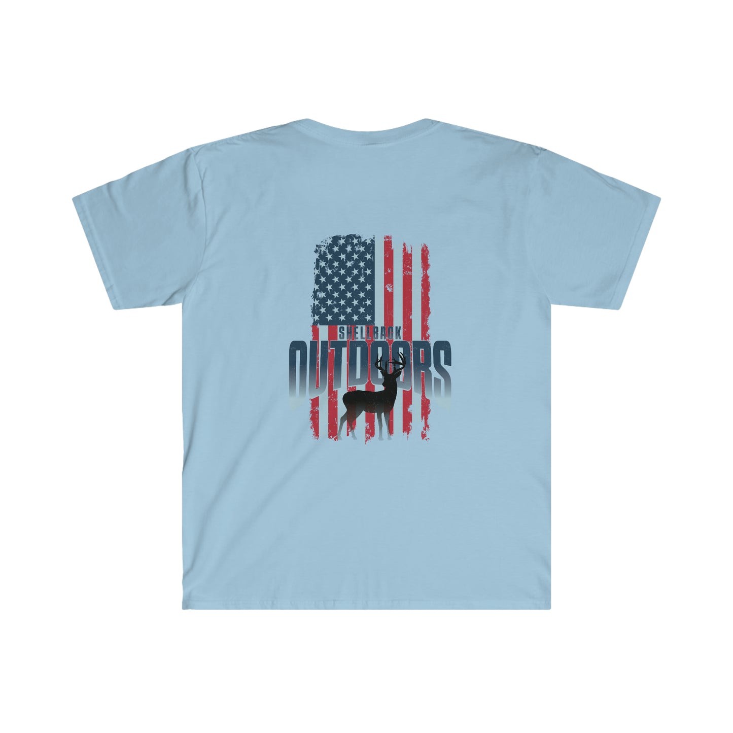 Vintage USA Flag Meets Deer Unisex Softstyle T-Shirt