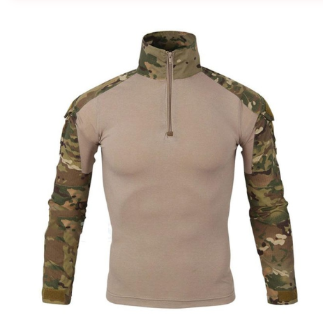 Camouflage 3/4 Zip Long-Sleeved Quick-Drying Pullover