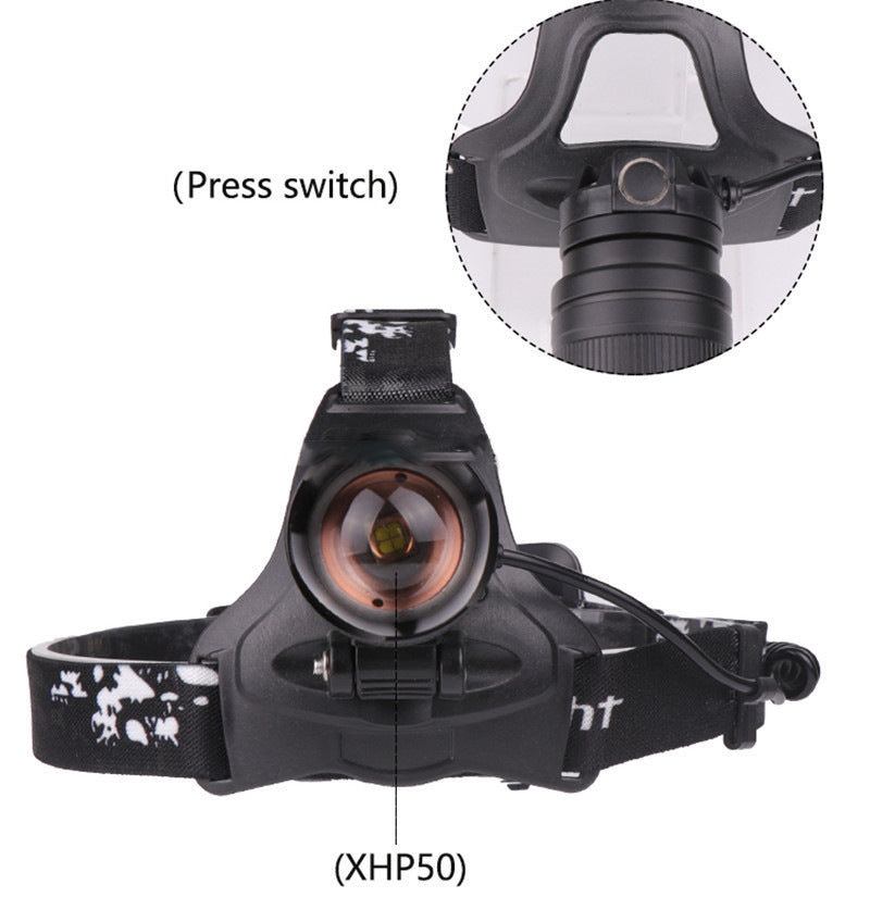 XHP50 USB Charging Telescopic Zoom Headlamp