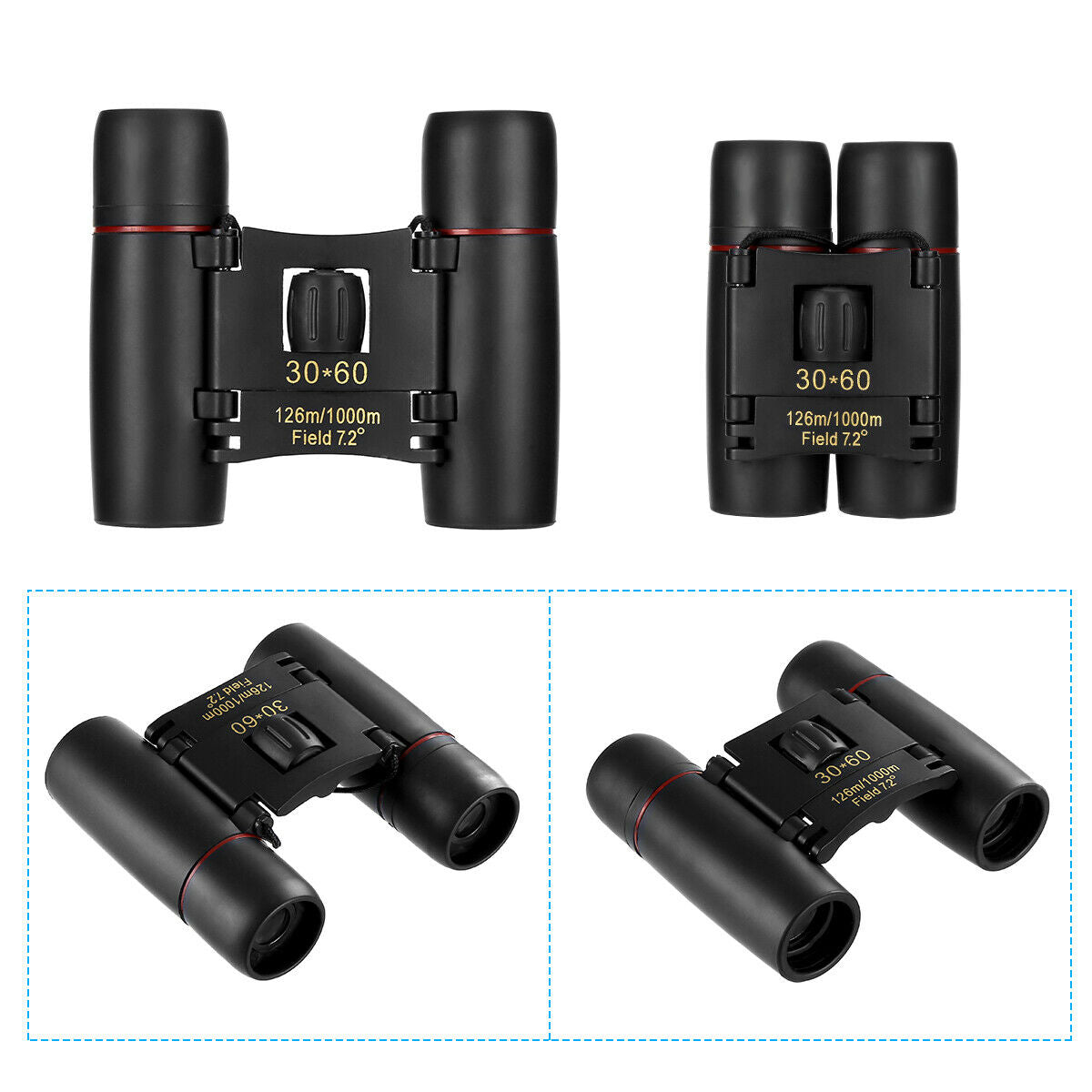 30x60 Compact Folding Binoculars