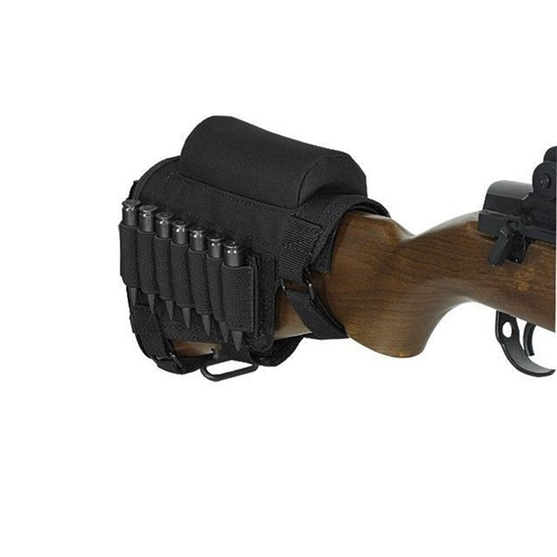 Rifle Stock Cheek Rest with 7 Round Ammo Carrier