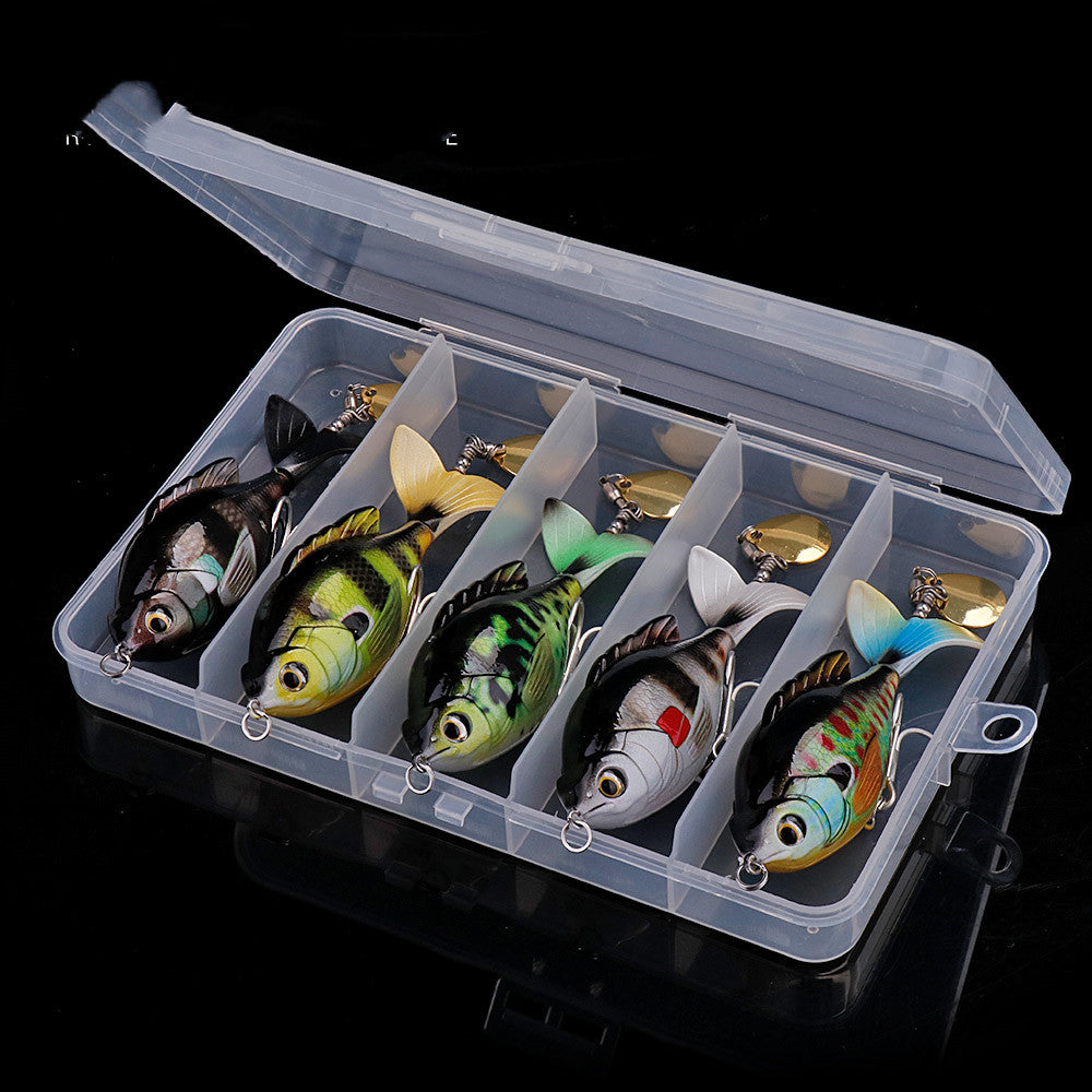 5 Piece Spinning Tail Fishing Lure Set