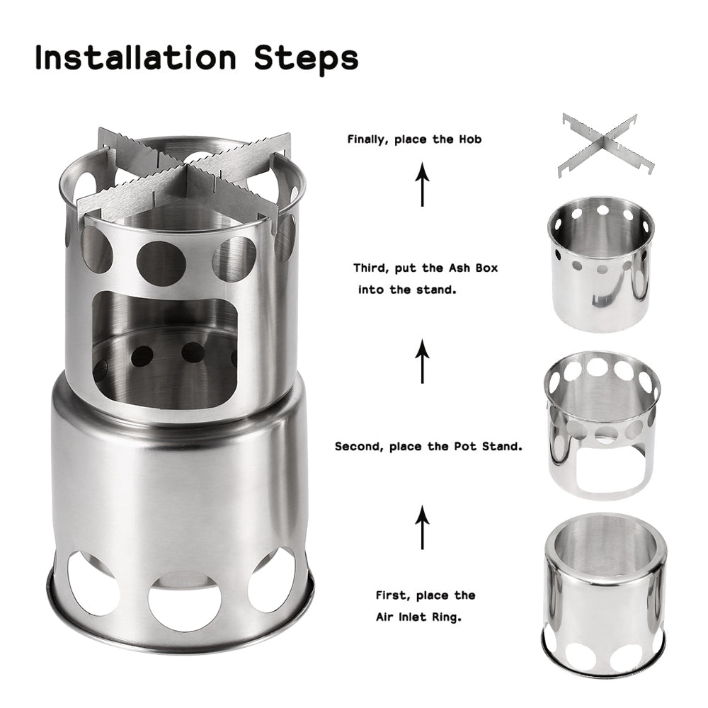 Portable Wood Burning Stainless Steel Stove