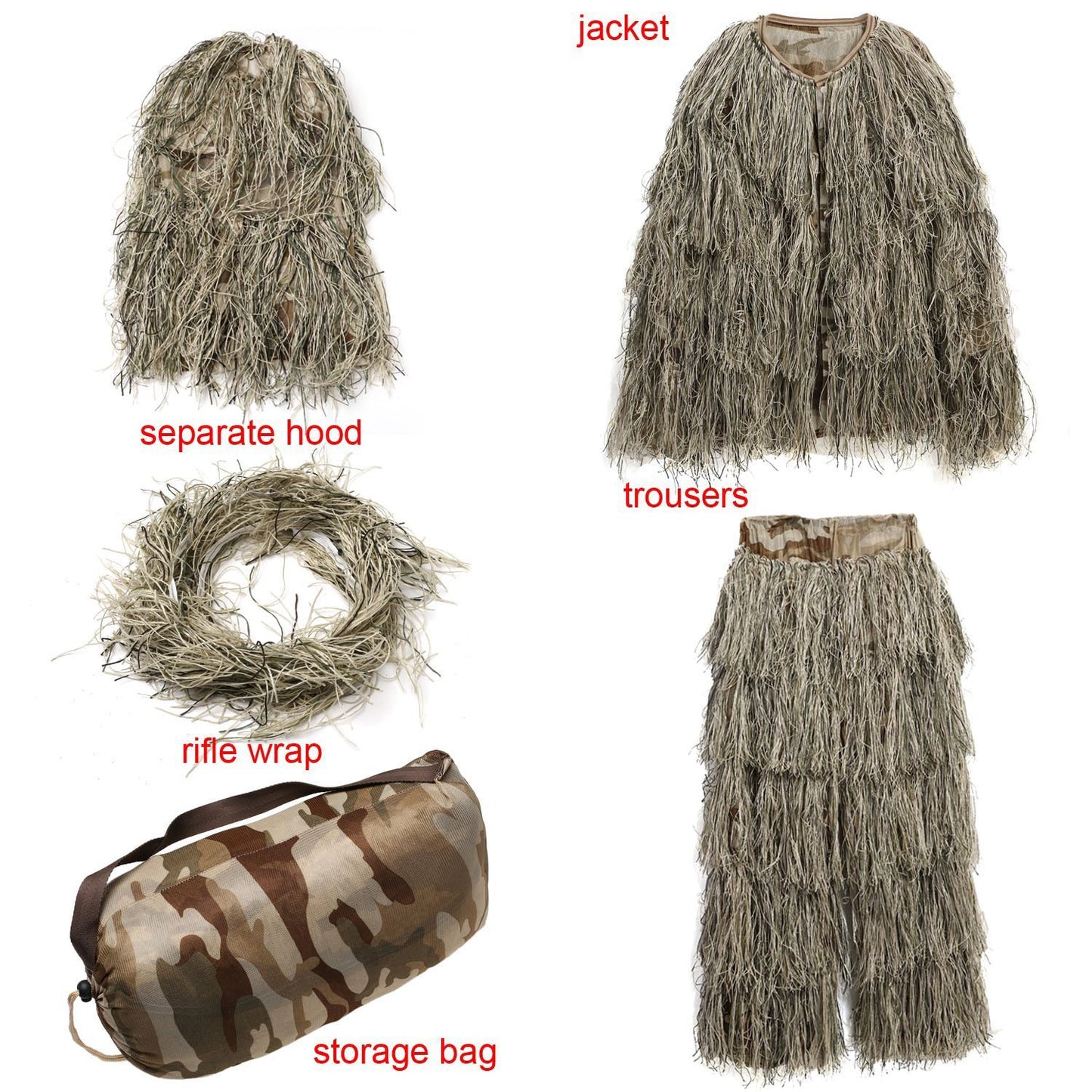 3D Jungle Ghillie Hunting Suit Bundle