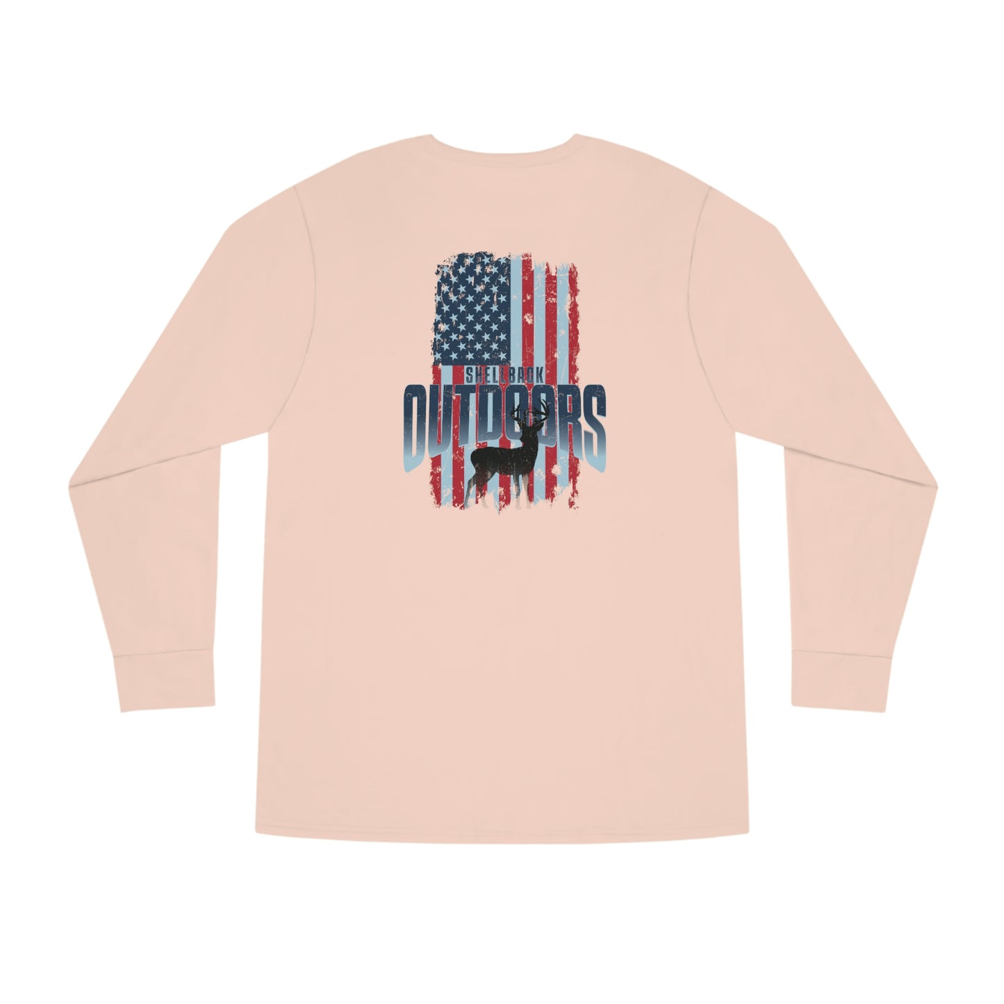 Vintage USA Flag Meets Deer Long Sleeve Crewneck Tee