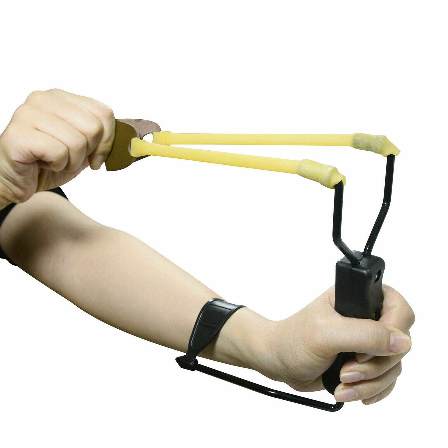 Compact Folding Slingshot Wrist Rocket Catapult For Hunting