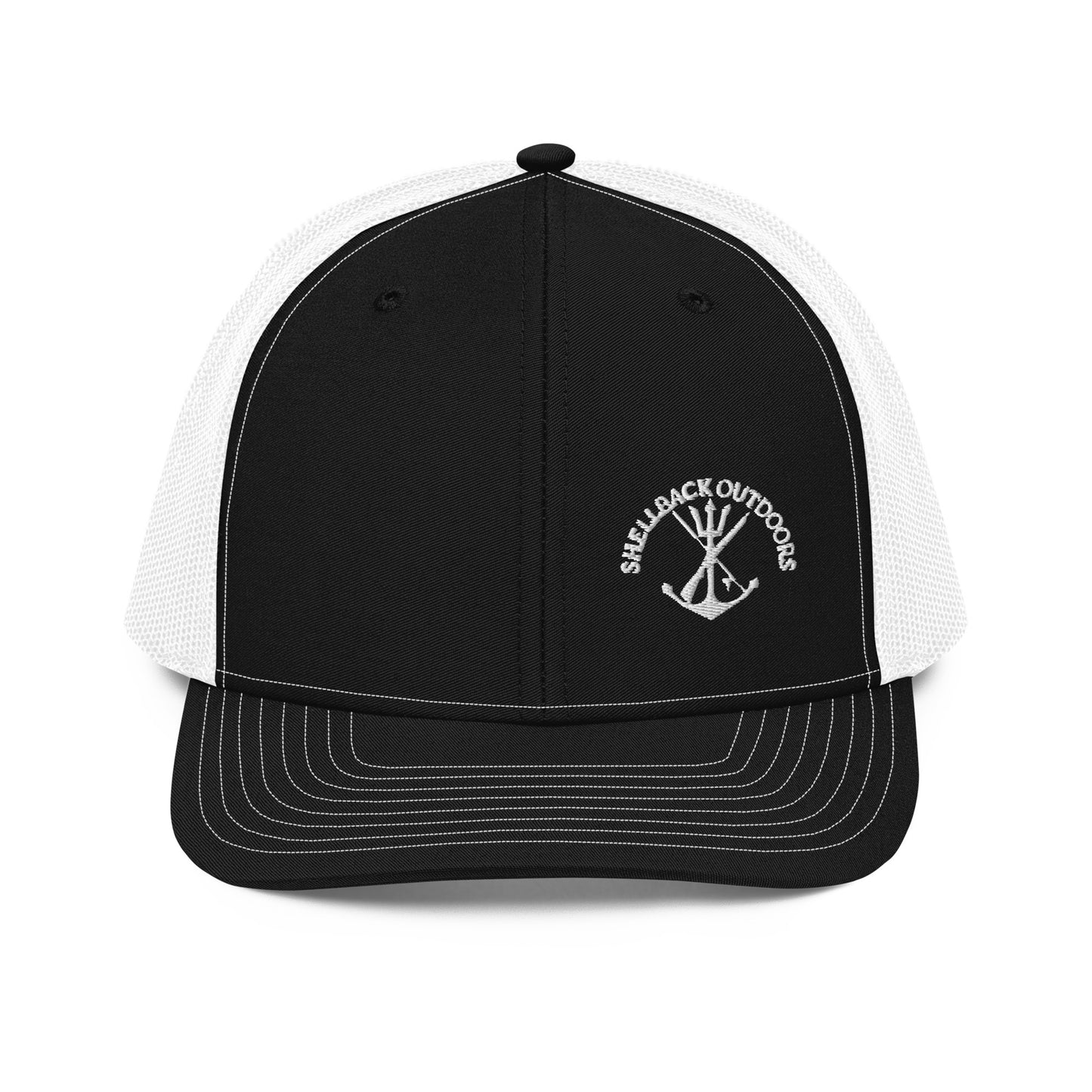 Shellback Outdoors Black White Trucker Cap