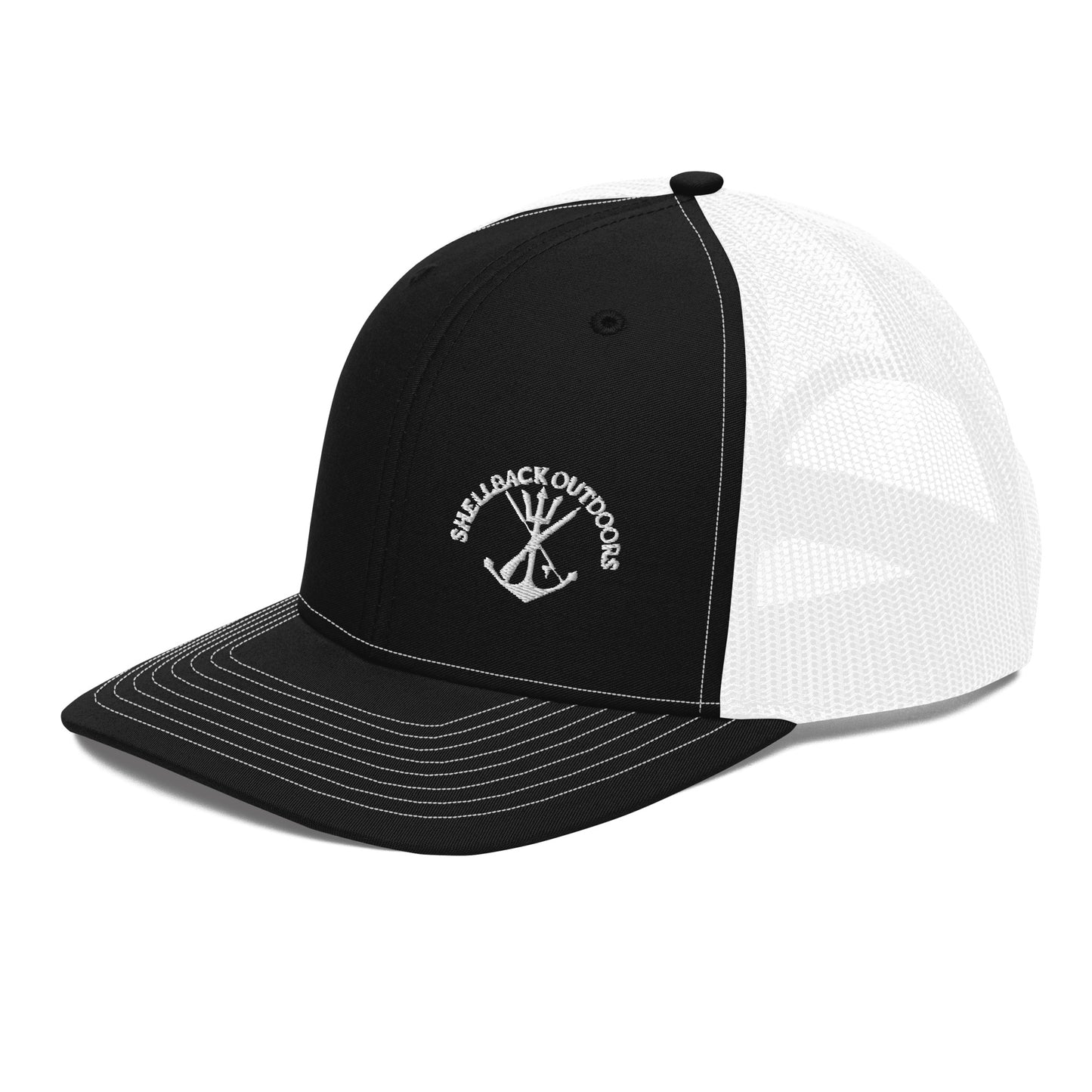 Shellback Outdoors Black White Trucker Cap