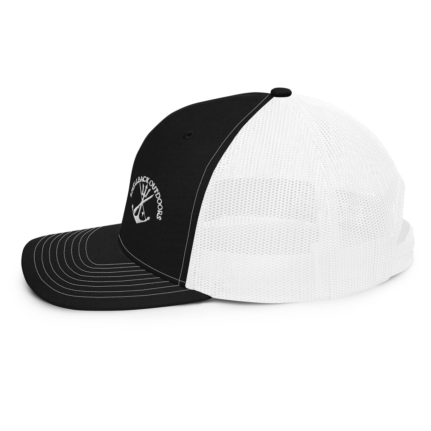 Shellback Outdoors Black White Trucker Cap