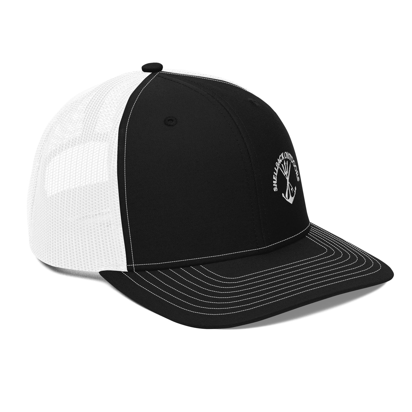 Shellback Outdoors Black White Trucker Cap